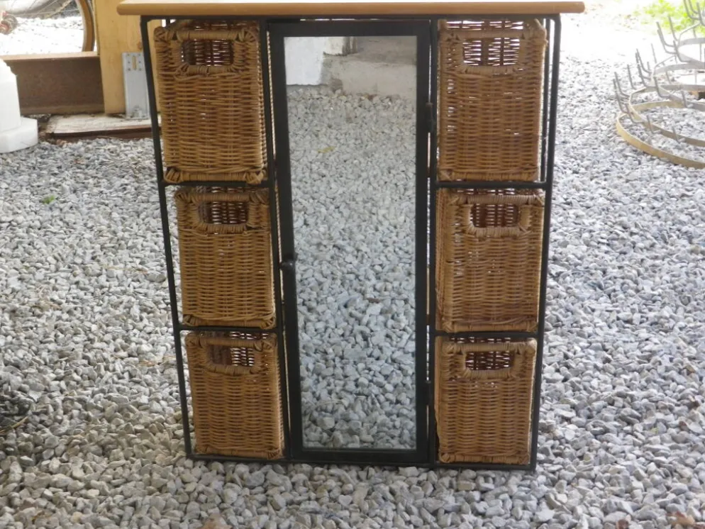 Meuble rotin métal