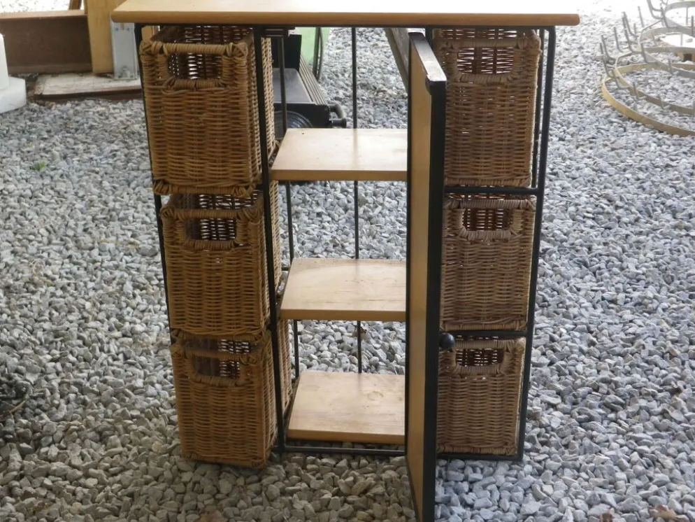 Meuble rotin métal