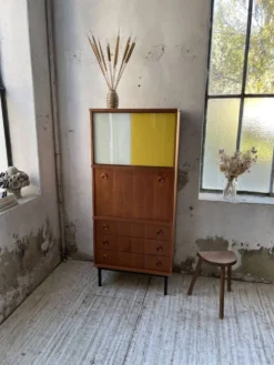 Meuble secrétaire moderniste en teck, années 50
