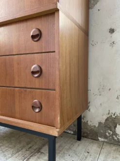 Meuble secrétaire moderniste en teck, années 50