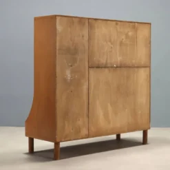 Meuble secrétaire vintage avec abattant et tiroirs en érable, design années 1960