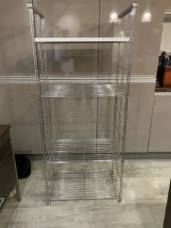 Meuble étagère bibliothèque murale modulable bureau chrome vintage