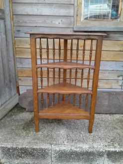 Meuble étagère d angle ancien bois
