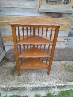 Meuble étagère d angle ancien bois