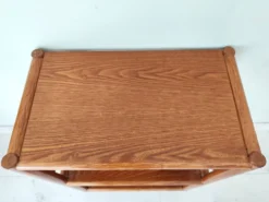 Meuble étagère en rotin et bois