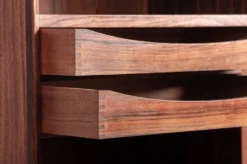 Meuble étagère et bar, Danois, en Palissandre et Laiton, Erik Brouer 1960.
