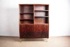 Meuble étagère et bar, Danois, en Palissandre et Laiton, Erik Brouer 1960.