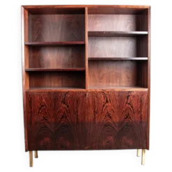 Meuble étagère et bar, Danois, en Palissandre et Laiton, Erik Brouer 1960.