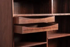 Meuble étagère et bar, Danois, en Palissandre et Laiton, Erik Brouer 1960.