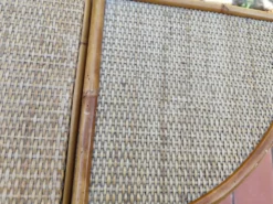 Meuble étagères rotin & bambou en 3 parties vintage