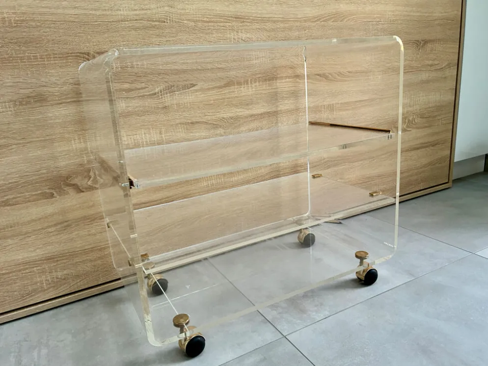 Meuble tele hi-fi en plexiglas transparent 1980 signé David Lange