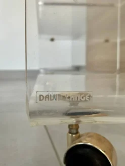 Meuble tele hi-fi en plexiglas transparent 1980 signé David Lange