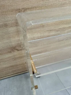 Meuble tele hi-fi en plexiglas transparent 1980 signé David Lange