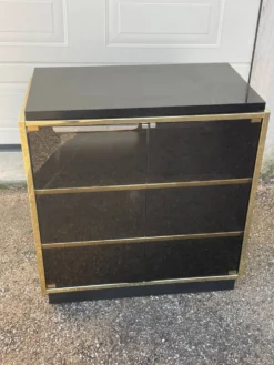 Meuble télé vintage noir et or année 70/80