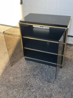 Meuble télé vintage noir et or année 70/80