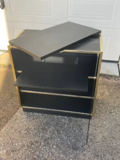 Meuble télé vintage noir et or année 70/80