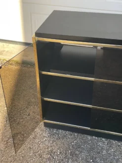 Meuble télé vintage noir et or année 70/80