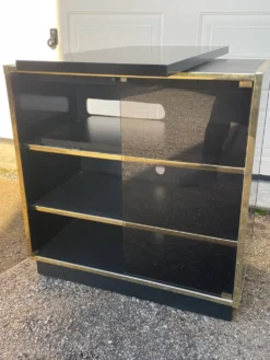 Meuble télé vintage noir et or année 70/80
