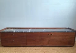 Meuble TV AMPM Noham, enfilade noyer et marbre ambré