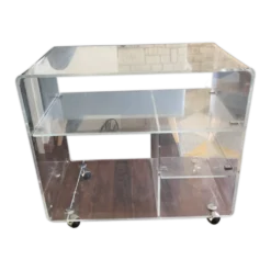 Meuble tv designer David Lange Plexiglas vintage