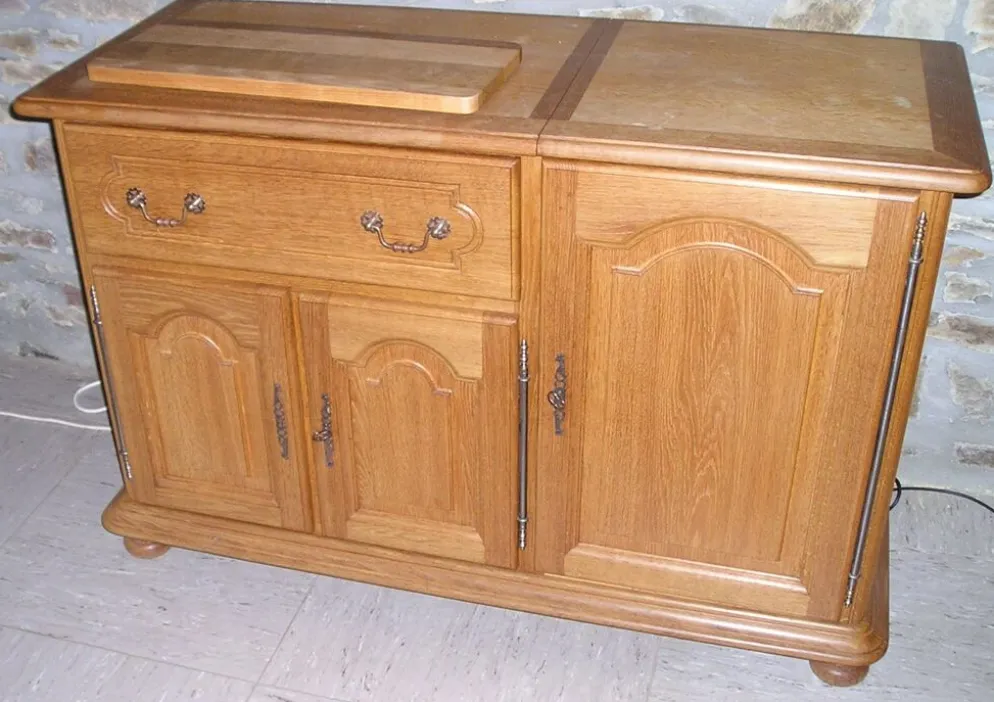 Meuble tv hifi en chêne massif blond