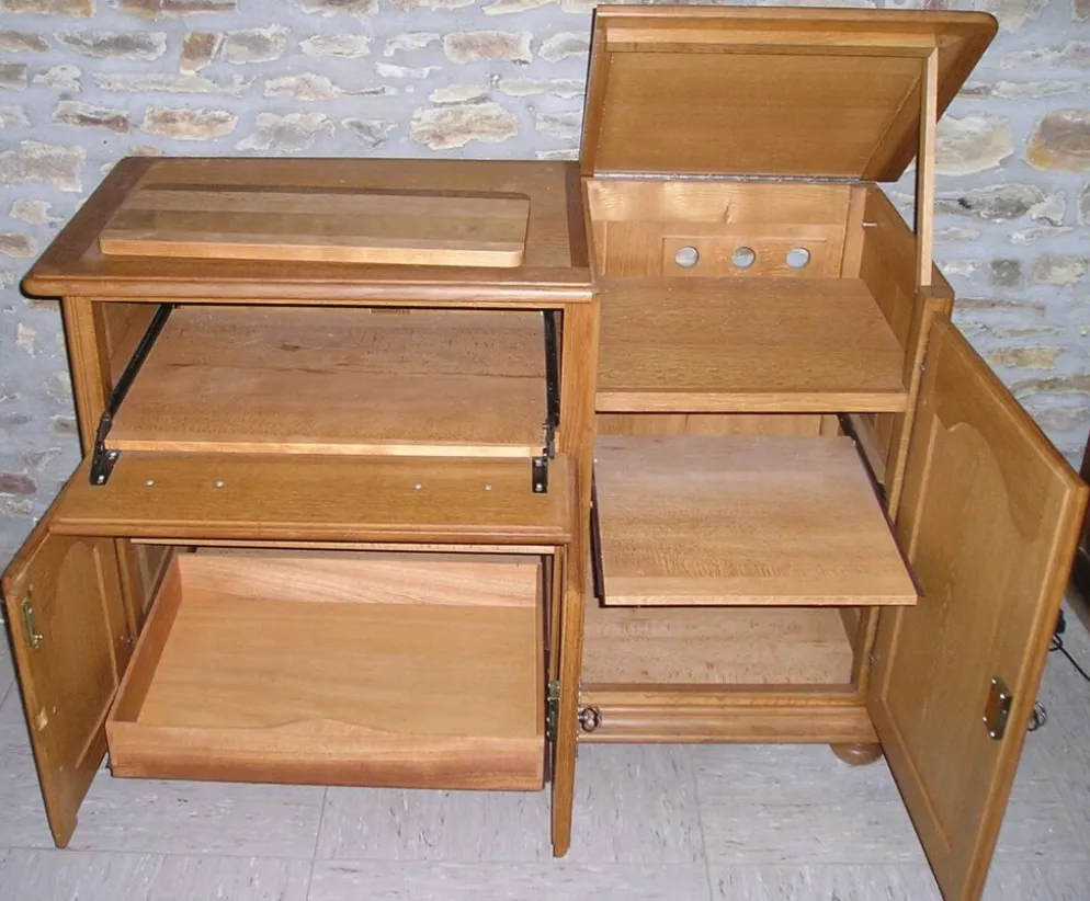 Meuble tv hifi en chêne massif blond