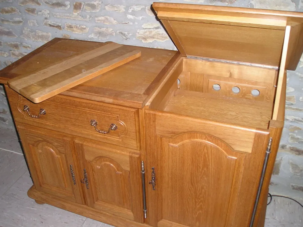 Meuble tv hifi en chêne massif blond