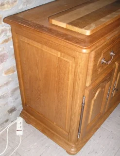 Meuble tv hifi en chêne massif blond