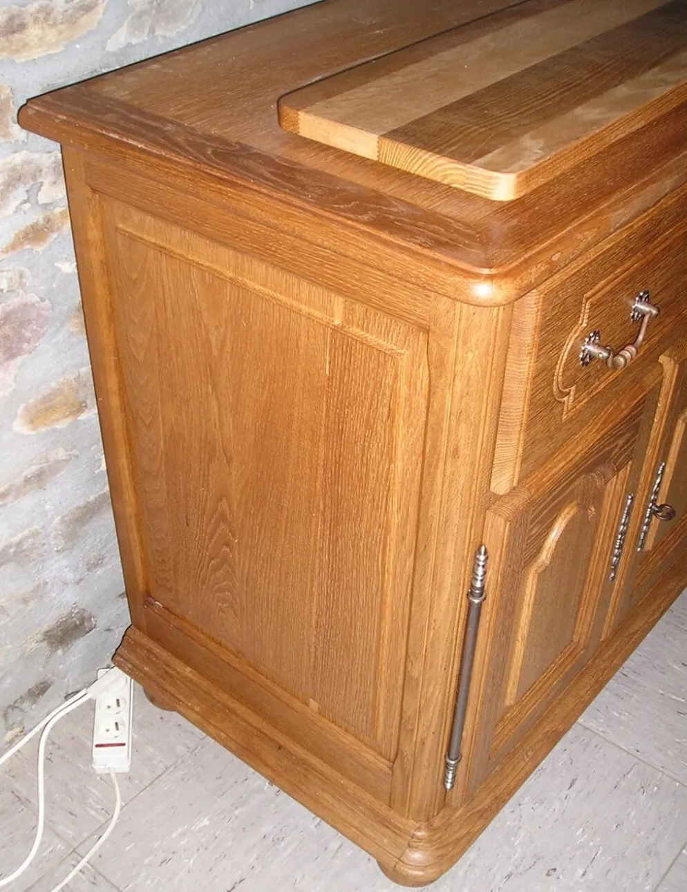 Meuble tv hifi en chêne massif blond