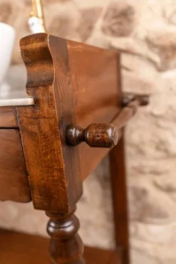 Meuble vasque ancien marbre et bois de style Louis-Philippe