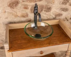 Meuble vasque en bois massif de style Louis-Philippe