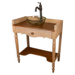 Meuble vasque en bois massif de style Louis-Philippe