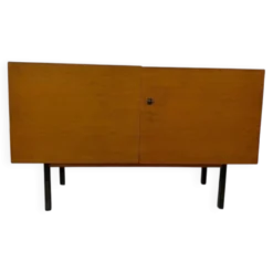 Meuble vintage en bois (commode, meuble TV) avec cadre noir