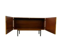 Meuble vintage en bois (commode, meuble TV) avec cadre noir