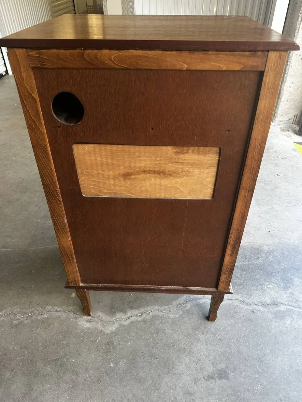 Meuble vintage en chêne massif pour platine vinyle