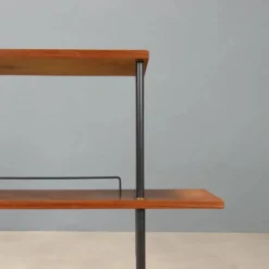 Meuble vintage en teck, métal et laiton, Italie, années 1960