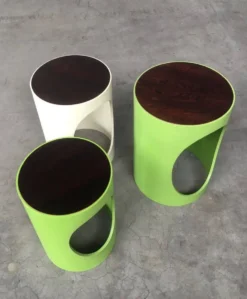 Midc-Cntury Modern Space Age Design Nesting Table Set by Opal, Germany, 1960s, Set of 3