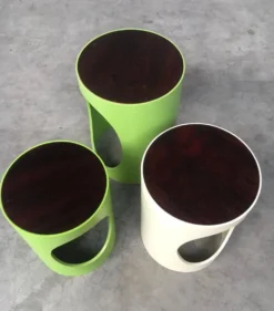 Midc-Cntury Modern Space Age Design Nesting Table Set by Opal, Germany, 1960s, Set of 3