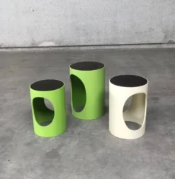 Midc-Cntury Modern Space Age Design Nesting Table Set by Opal, Germany, 1960s, Set of 3