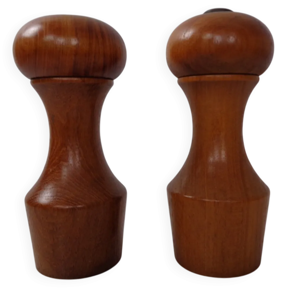 Mid-Century Teak Salt Shaker and Pepper Mill by Zassenhaus, 1960s, Set of 2