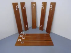 Mid-Century Walnut Wall Unit, 1960s, Set of 8