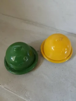 2 mini beurriers en céramique