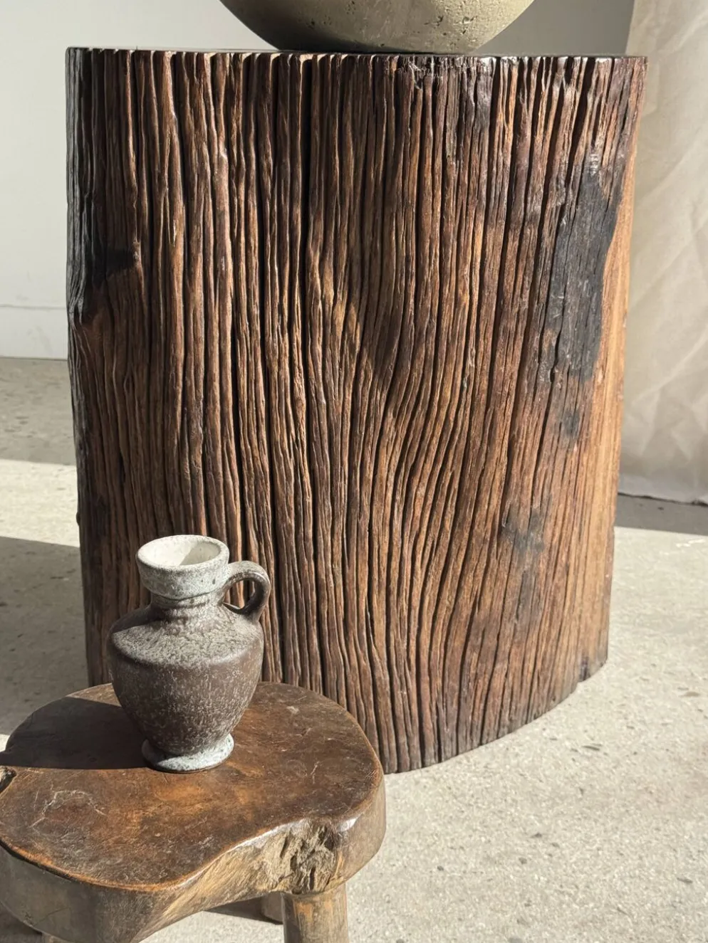 Mini carafe en grès gris H13 D9