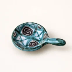 Mini poêlon en céramique de Robert Picault, décor spirales, années 60