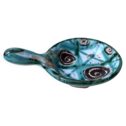 Mini poêlon en céramique de Robert Picault, décor spirales, années 60