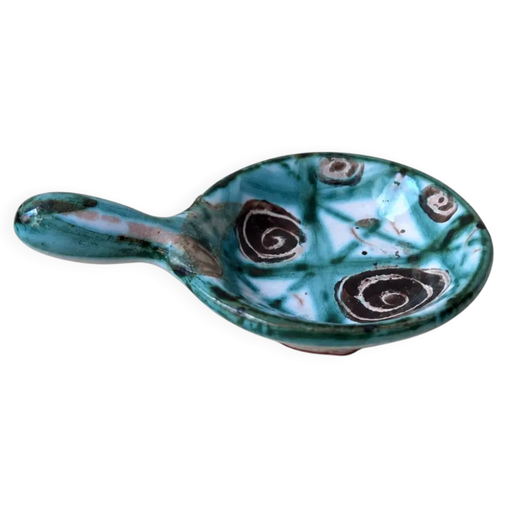 Mini poêlon en céramique de Robert Picault, décor spirales, années 60