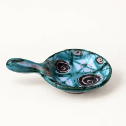 Mini poêlon en céramique de Robert Picault, décor spirales, années 60