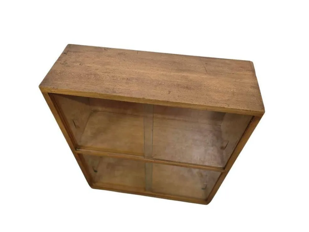 Mini étagère vintage en bois / vitrine / bibliothèque