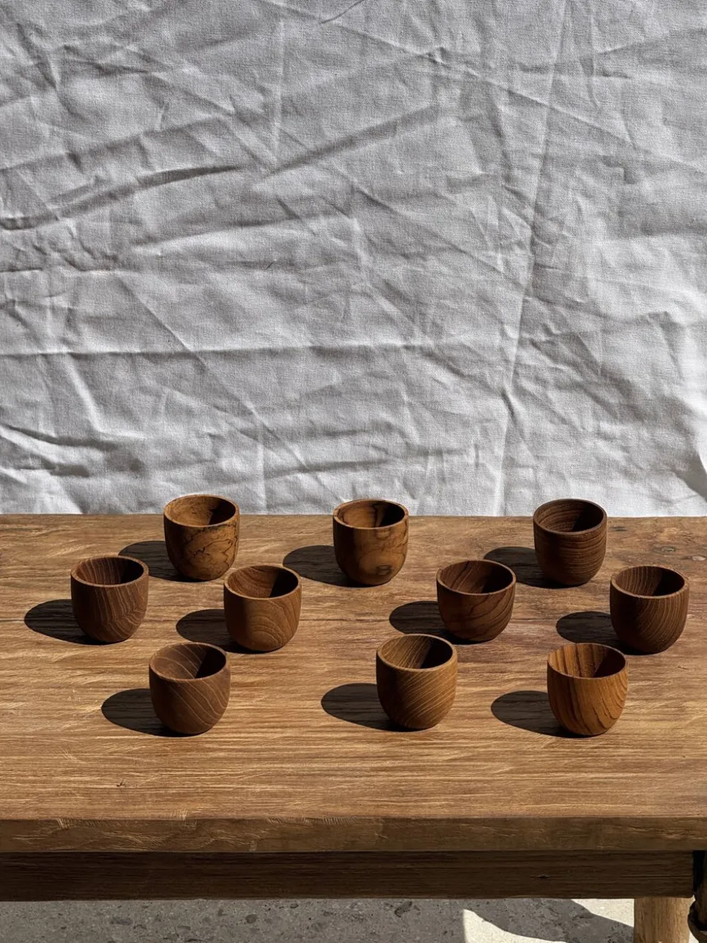 Mini tasse, coupelle ou coquetier en teck H5 D5