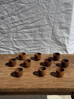 Mini tasse, coupelle ou coquetier en teck H5 D5